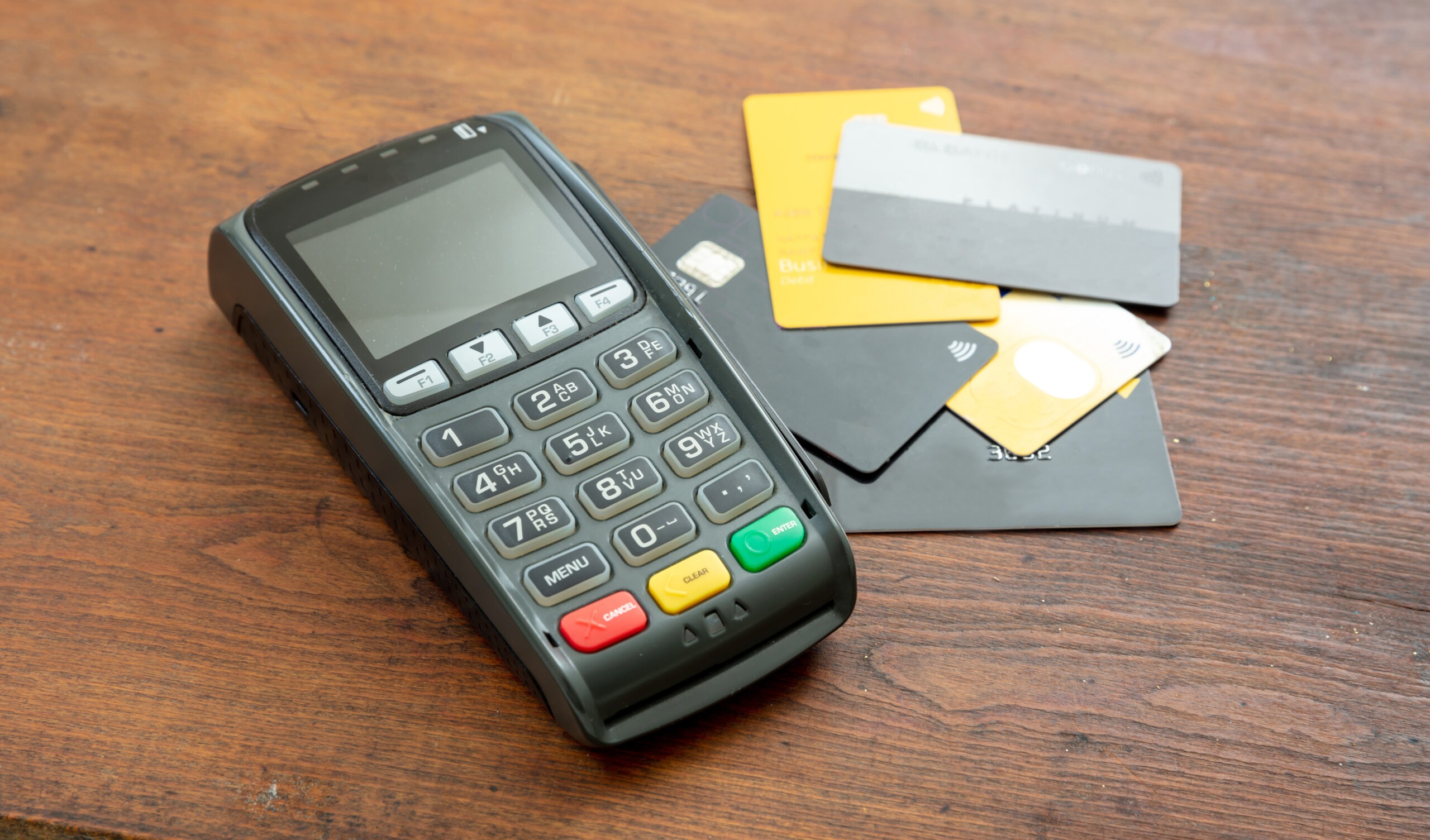 Datafono con tarjetas de crédito