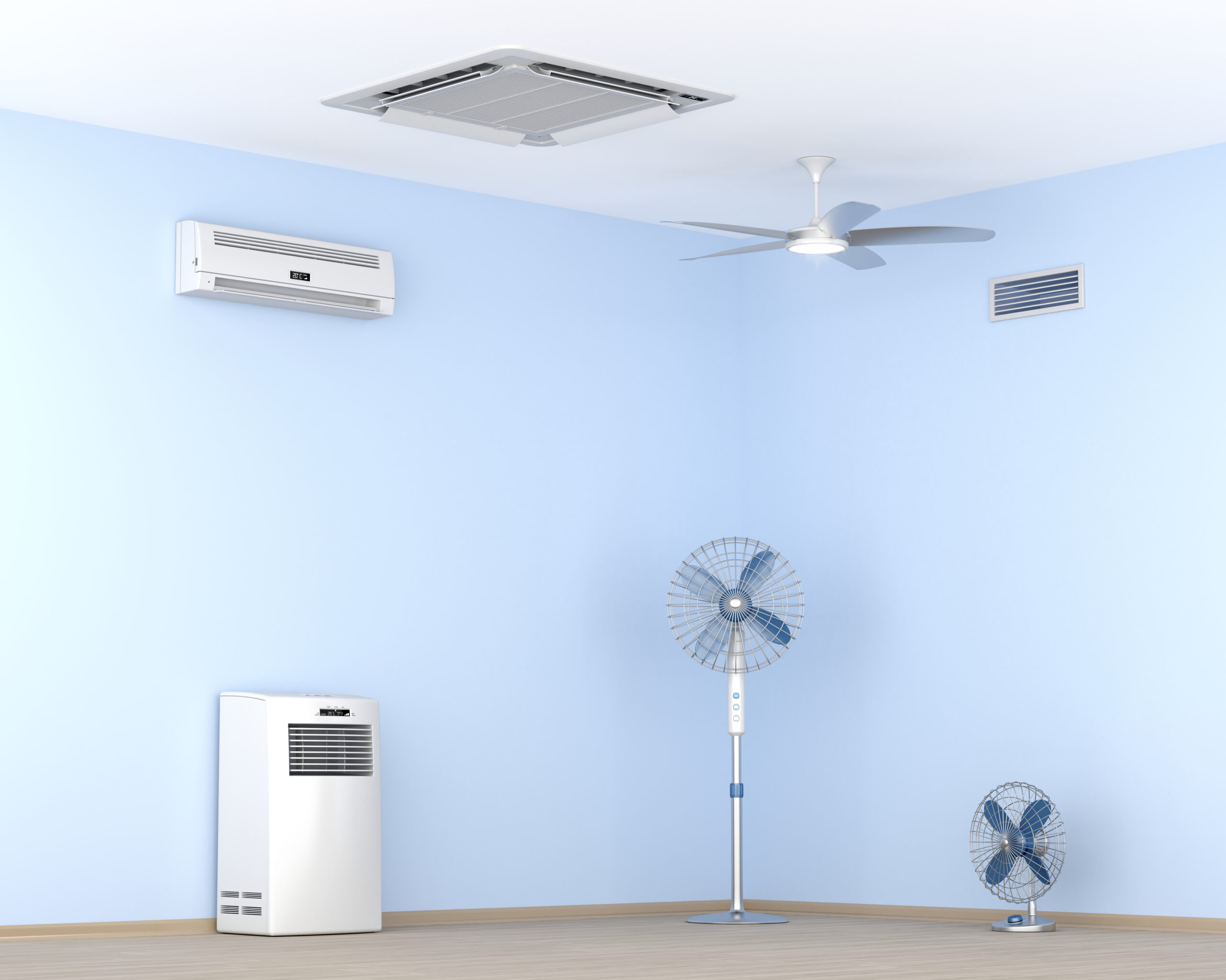 Diferentes tipos de aire acondicionado dentro de casa
